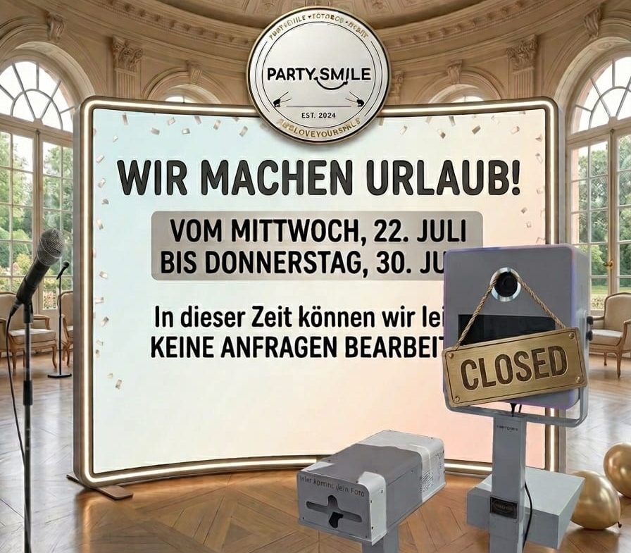 Hinweis: Geschäft ist vom 22. bis 30. Juli geschlossen für Urlaub.