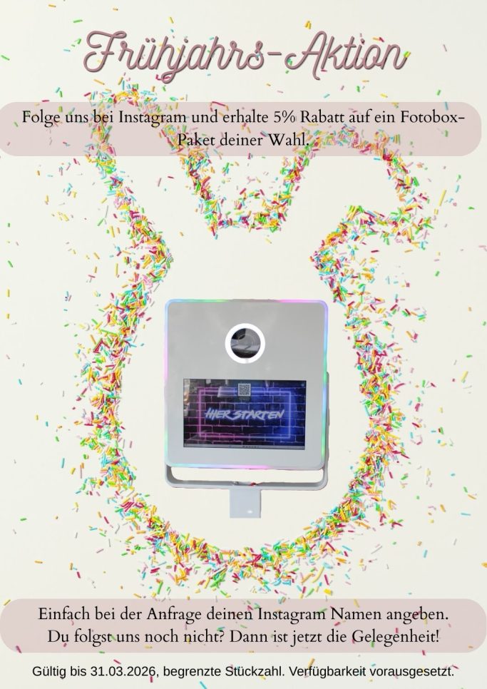 Ein Gewinnspielposter mit einem Gewinnspielprogramm auf einem Bildschirm und bunten Konfetti.